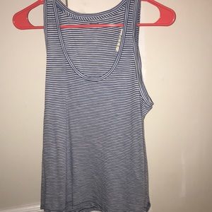 Madewell tank top blue and white striped.